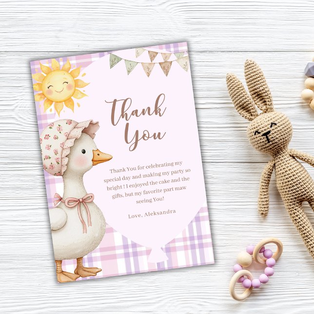 Niedliche Alberne Gänsefrau Geburtstagswasser Dankeskarte (Von Creator hochgeladen)