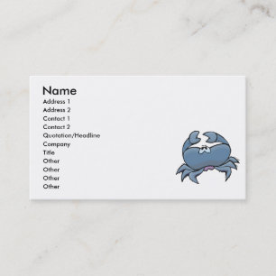 niedliche alberne kleine blaue Krabbe Visitenkarte