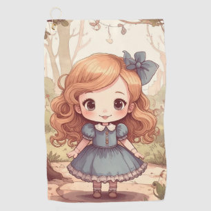 Niedliche Alice Abenteuer Wunderland Waldland Kuns Golfhandtuch