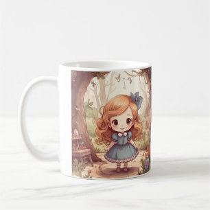 Niedliche Alice Abenteuer Wunderland Waldland Kuns Kaffeetasse