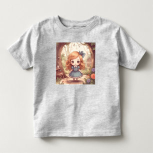 Niedliche Alice Abenteuer Wunderland Waldland Kuns Kleinkind T-shirt