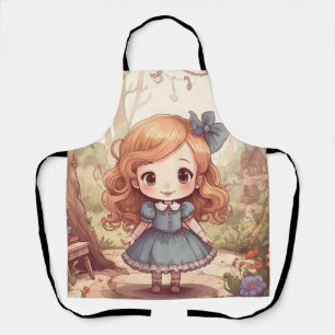 Niedliche Alice Abenteuer Wunderland Waldland Kuns Schürze