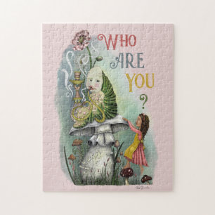 Niedliche Alice im Wunderland und Raupe Art J Puzzle