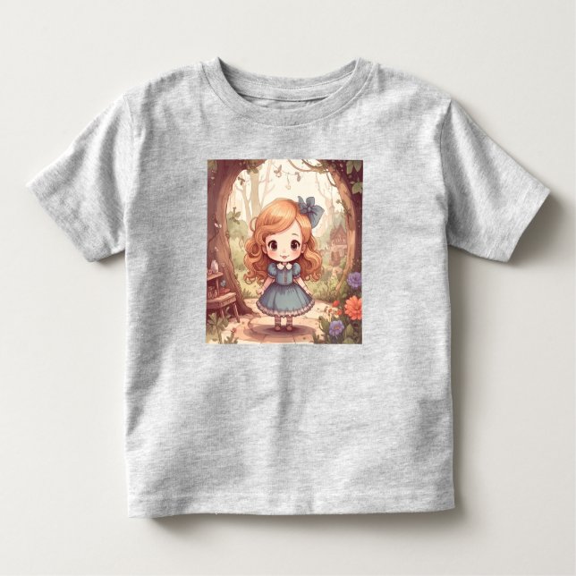 Niedliche Alice im Wunderland Whimsical Woodland A Kleinkind T-shirt (Vorderseite)