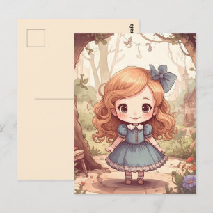 Niedliche Alice im Wunderland Whimsical Woodland A Postkarte