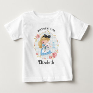 Niedliche Alice und White Rabbit Girl Baby T - Shi T-shirt