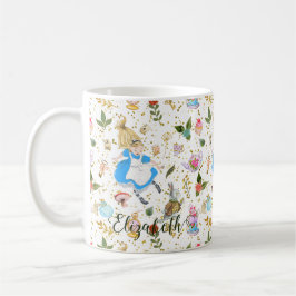 Niedliche Alice's Adventures in Wonderland Glitzer Kaffeetasse
