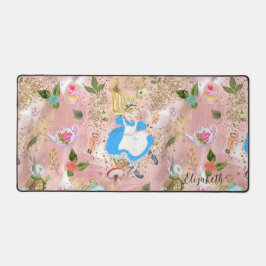 Niedliche Alice's Adventures in Wonderland Glitzer Schreibtischunterlage