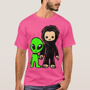 Niedliche Alien Bigfoot Friends T-Shirt