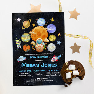 Niedliche Alien des Weltraumamtes   Babydusche Einladung