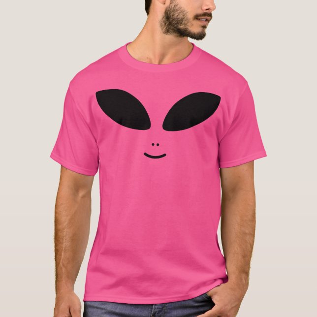 Niedliche Alien Face Head Green Halloween Kostüm P T-Shirt (Vorderseite)