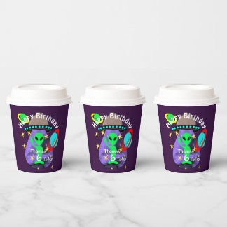 Niedliche Alien für die Geburtstagspartei Pappbecher