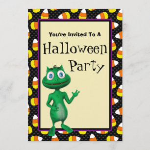 Niedliche alien-Halloween-Party-Einladungen Einladung