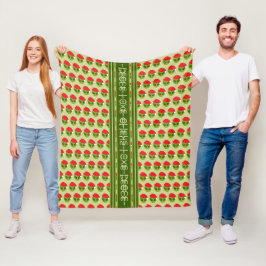 Niedliche Alien in Weihnachtsmannmütze Motiv Ihren Fleecedecke