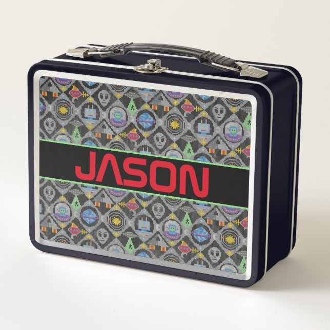 Niedliche Alien Metall Brotdose (Vorderseite)