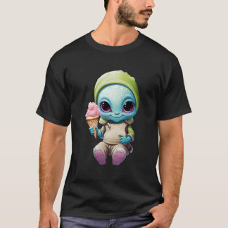 Niedliche Alien mit weichem Eis Intergalaktisches  T-Shirt