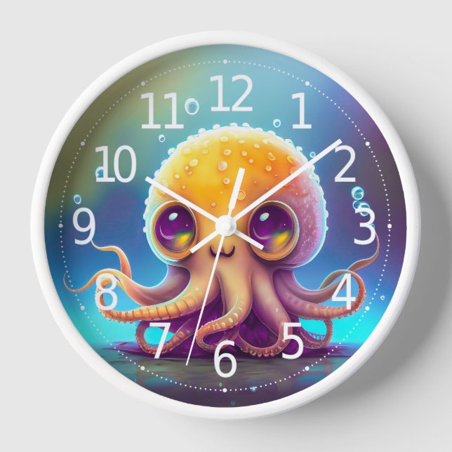 Niedliche Alien | Uhr (Vorderseite)