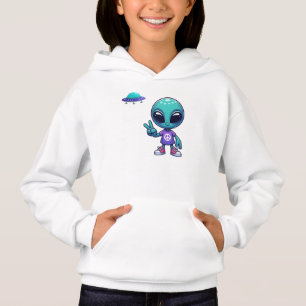 Niedliche Alien und Raumfahrt Hoodie
