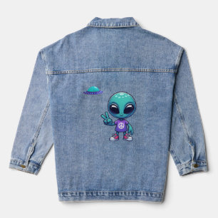 Niedliche Alien und Raumfahrt Jeansjacke