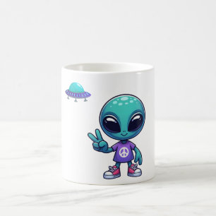 Niedliche Alien und Raumfahrt Kaffeetasse