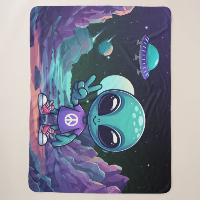 Niedliche Alien und Raumfahrt Sherpadecke (Vorderseite)