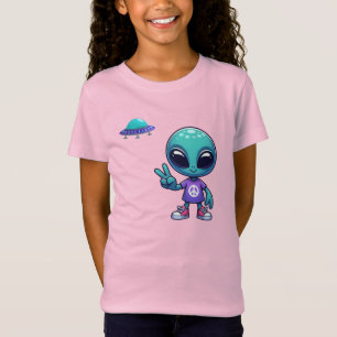Niedliche Alien und Raumfahrt T-Shirt