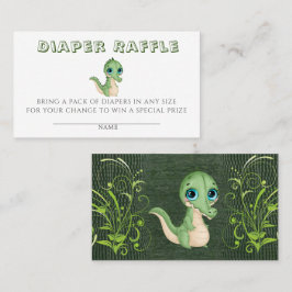 Niedliche Alligator Green Diaper Raffle Baby Dusch Visitenkarte