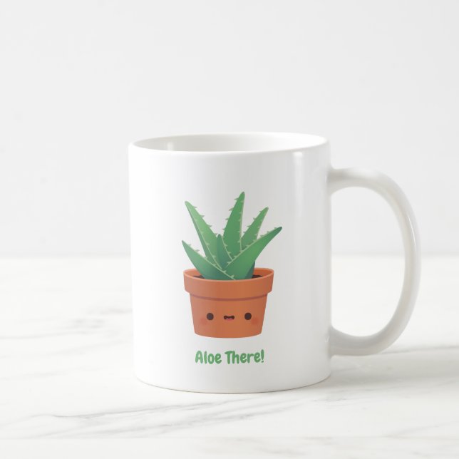 Niedliche Aloe Es Hallo Es Funny Gruß Puff Kaffeetasse (Rechts)