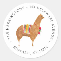 Niedliche Alpaca handGezeichnet Rücksendeadresse
