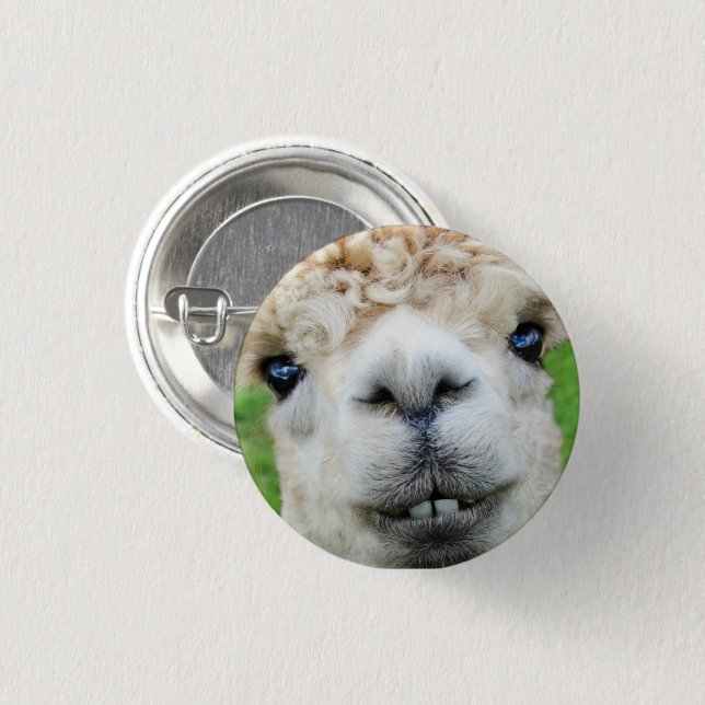 Niedliche Alpaca-Landschaft Button (Vorne & Hinten)