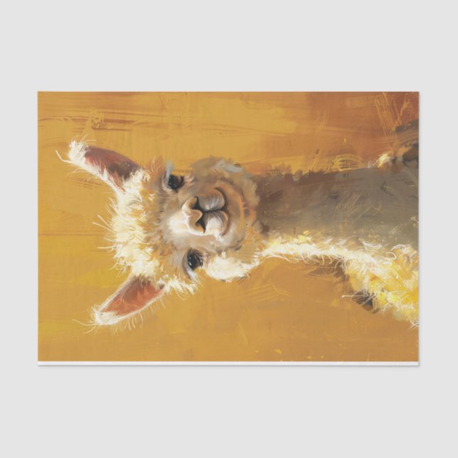 Niedliche Alpaca-Malerei Seidenpapier (Vorderseite)