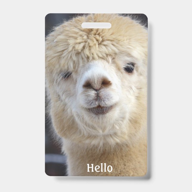 Niedliche Alpaca-Oberfläche Ausweis (Front)