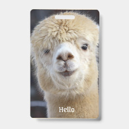Niedliche Alpaca-Oberfläche Ausweis