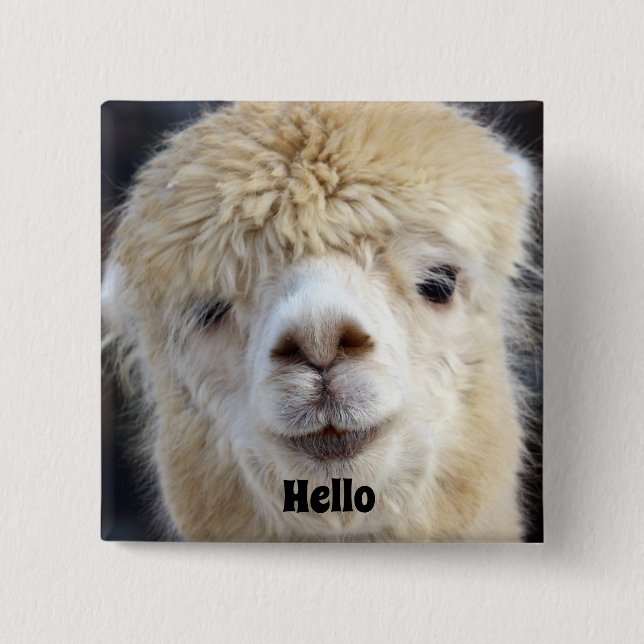 Niedliche Alpaca-Oberfläche Button (Vorderseite)