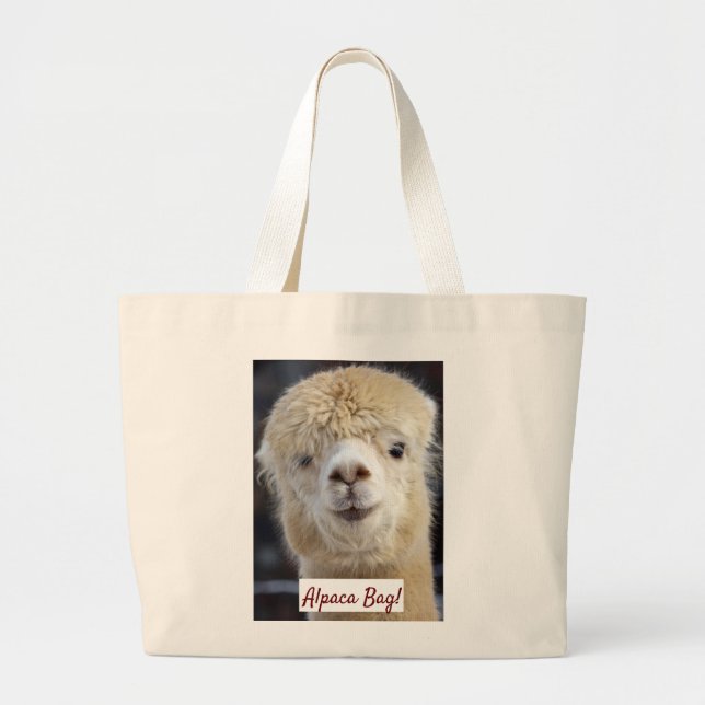 Niedliche Alpaca-Oberfläche Jumbo Stoffbeutel (Vorne)