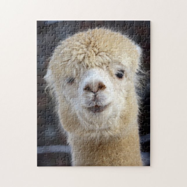 Niedliche Alpaca-Oberfläche Puzzle (Vertikal)