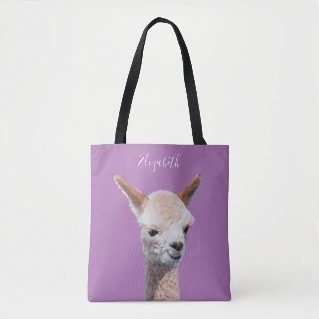 Niedliche Alpaca, Personalisienname, Lavendel (Vorderseite)