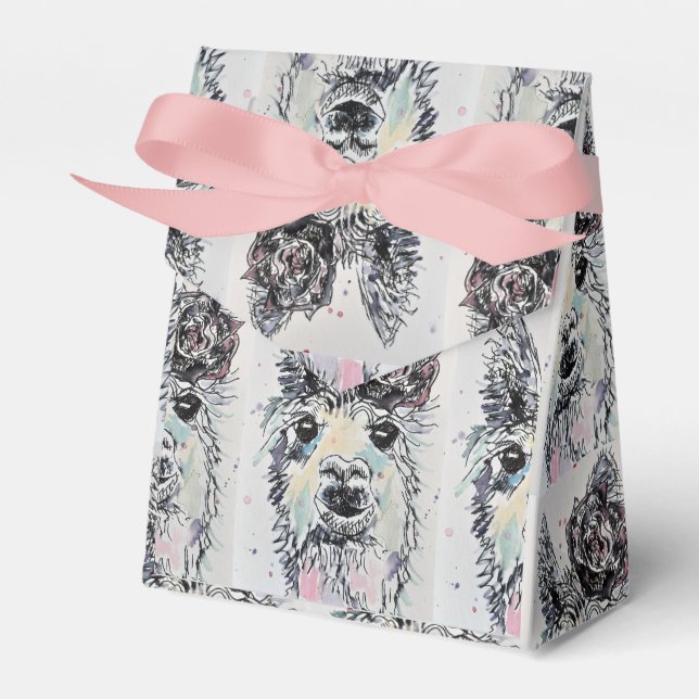 Niedliche Alpacca Llama Girls Geburtstagskuchen Geschenkschachtel (Vorderseite)