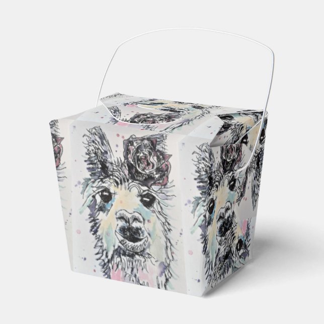 Niedliche Alpacca Llama Girls Geburtstagskuchen Geschenkschachtel (Vorderseite)