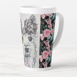 Niedliche Alpacca Llama Rose Wasserfarbe Latte Tas Milchtasse