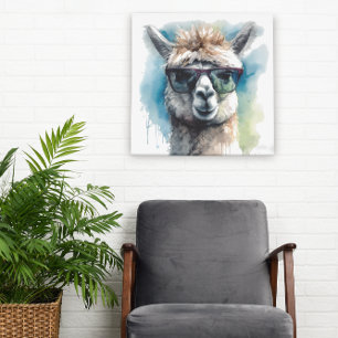 niedliche Alpaka mit Sonnenbrille Poster