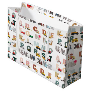 Niedliche Alphabet-ABC-LKWs, Transportfahrzeuge Große Geschenktüte