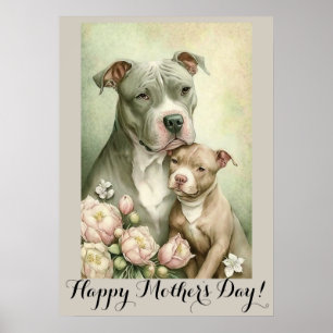 Niedliche American Pit Bullterier Dog Mama Poster