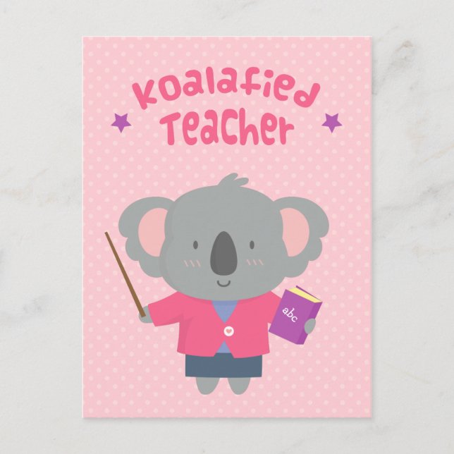 Niedliche Amuskulatur-Pun Koala Bärenlehrer Postkarte (Vorderseite)