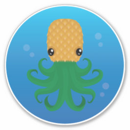 Niedliche Ananas (Ananas-Octopus) im Wasser Aufkleber