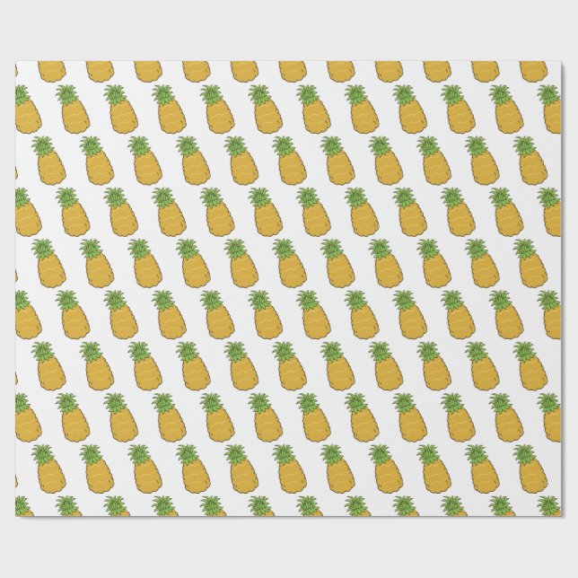 Niedliche Ananas Geschenkpapier (Flach)