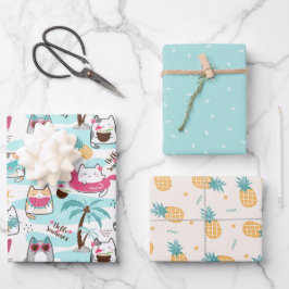 Niedliche Ananas Geschenkpapier Set