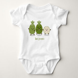 Niedliche Ananas guava feijoa Cartoon Illustration Baby Strampler