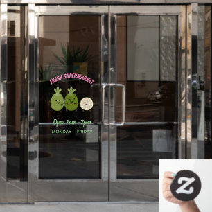 Niedliche Ananas guava feijoa Cartoon Illustration Fensteraufkleber