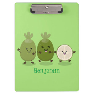 Niedliche Ananas guava feijoa Cartoon Illustration Klemmbrett